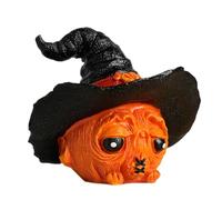 Pumpkin Figurines, Resin Decorations, Festive Charm Whimsical Design Compact Size Led Lighting Vibrant Colors, Ornament Decor for Windowsill Bedroom Cabinet Living Room Parties 2.83x2.36x2.48inches