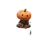 Pumpkin Fisherman Figurine,A Quirky Touch of Halloween Fun,Resin Fishing Pumpkin Holiday Omaments