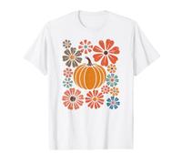 Pumpkin Flowers Fall Harvest Camiseta gráfica económica