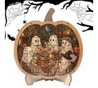 Pumpkin Ghost Puzzle Figurine | Halloween Table Decor | For Home Party
