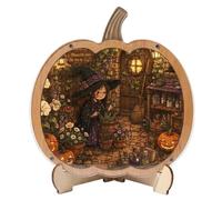 Pumpkin Ghost Puzzle Figurine | Halloween Table Decor | For Home Party