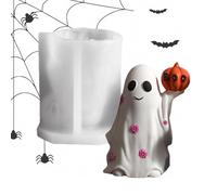 Pumpkin Ghost Silicone Mold - Halloween Candle and Soap Molds for Crafts | Creative Resin Plaster Wax Molsd, Spooky Shape Crafting Tool, Home Decor DIY Ornament Holiday Party, Kids Adult Handmade Proj