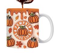 Pumpkin Ghost Taza - Taza de vacaciones, Taza de café aterrador | Copa de cerámica de divertida para té, cacao, centro de mesa de fiesta, decoración del hogar embrujada, contenedor de regalo