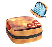 Pumpkin Happy Period Bolsa portátil, bolsa de almacenamiento de tampones para servilletas sanitarias, Varios colores, 4.7x6.6x6.6 in/12x17x17 cm