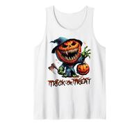Pumpkin Jack O Lantern Scary Face Pumpkin Monster Halloween Camiseta sin Mangas