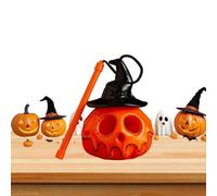 Pumpkin Lantern, Skulls Party Light, 4.72x4.72in Halloween Table Decor, Spooky Festive Design, LED Glowing Effect for Indoor, Garden, Lawn, Porch, Haunted House, Fireplace, Yard Decorations
