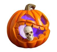 Pumpkin Lights - Spooky Glow Ambiance | Pumpkin Skeleton Lamp Halloween Sculpture | Party Hosts & Holiday Decorators, Ornament Decoration For Holiday Party Home Indoor Desk Enhanced Seasonal Lighting