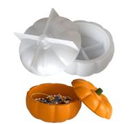 Pumpkin Mold - Halloween Candle Holder Casting Mold for Reusable Craft Projects, Durable with Flexible Material, Clay Container for Plaster, Fondant, Chocolate, Jewelry, Trinkets, Window, Birthdays