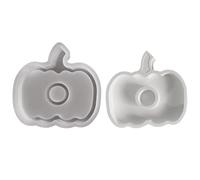 Pumpkin Mold Tray, 2-in-1 Silicone Maker, Reusable Craft Mould for Halloween Soap Candle Cake Chocolate Thanksgiving Do-It-Yourself Fall Projects Candy Resin Decorations Baking Supplies