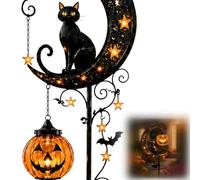 Pumpkin Moon Garden Stake Light Solar Cat Design For Yard Decor (Type1)