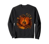Pumpkin Music Vibes - Tallado de otoño con notas de guitarra Sudadera