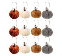 Pumpkin Ornament, 12 Piece Thanksgiving Tree Pendant with Festive Holiday A