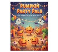 Pumpkin Party Pals - Cute Halloween Coloring Fun for Kids Ages 4-8: Smiling pumpkins, funny ghosts, and happy veggies enjoying a cheerful Halloween