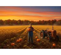 Pumpkin Patch 120 Piece Jigsaw Puzzles for Adults, Colourful, Challenging & Brainteasing Adult Puzzles 120 Pieces Farm, Fun jigsaws for The Whole Family 10x8 Inch