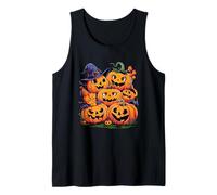 Pumpkin Patch Crew Caras de Halloween Camiseta sin Mangas