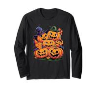 Pumpkin Patch Crew Caras de Halloween Manga Larga