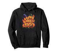 Pumpkin Patch Crew Caras de Halloween Sudadera con Capucha