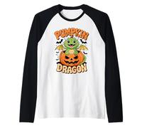Pumpkin Patch Dragon Bearded Dragons Halloween Camiseta Manga Raglan