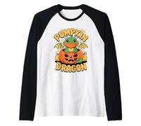 Pumpkin Patch Dragon Bearded Dragons Halloween Camiseta Manga Raglan