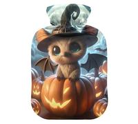 Pumpkin Patch Kitten - Botellas de agua caliente o fría con cubierta suave, bolsa de agua caliente para calentador de pies y alivio del dolor, 2 litros