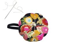 Pumpkin Pin Cushion - Wrist Needle Holder Ball | Sewing Pin Storage Pad | Handcrafted DIY Sewing Tool | Wristband Cushion For Tailoring Embroidery Craft Use