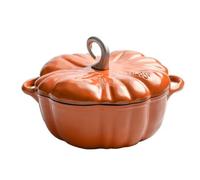 Pumpkin Pot, Pumpkin Dutch Oven, 4 Qt Enameled Cast Iron Pot - Non-Stick, Heavy-Duty Enameled Cast Soup Pot with Lid for Stews, Casseroles, Baking, Halloween & Thanksgiving Decor Gift (Orange,9.84in)