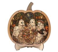Pumpkin Puzzle Figurine, Halloween Decor Statue, Fall Table Ornament