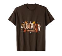 Pumpkin Season Retro Fall Patchwork Autumn Leaves Cozy Desig Camiseta