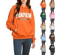 Pumpkin Season - Sudadera con capucha de Halloween para mujer, lindas sudaderas de calabaza, tallas grandes, disfraces de Halloween, camisetas de manga larga, ropa de moda con bolsillos, café, 3XL