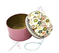 Pumpkin Sewing Pin Cushion - Classic Needle Pillow Holder | Soft Fabric Pincushion for Embroidery Quilting, Handy Pin Storage Pad with Organizer Box, Essential Tailoring Accessory