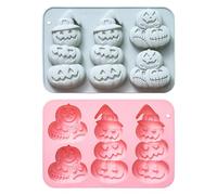 Pumpkin Silicone Mold, Baking Mold, 8.5x5.71x1.02 Inches, 2 Pieces Versatile Use Non Stick Fall Candy, Fondant Molds for Thanksgiving, Pancake, Pie, Cupcake, Muffin and Ice Wax