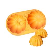 Pumpkin Silicone Mold - Halloween Baking Mold | Food-Safe Silicone Cake M.old, Non-Stick Pumpkin Mo.ld for Cakes, Chocolate, Jelly, Dessert, Fall and Holiday Baking, Dishwasher Safe