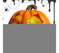 Pumpkin Skull Lamp, Spooky Tabletop Light Decor, Halloween - Escultura acento, 10,5 x 10,5 x 10,5 cm, Creepy Atmosphere Creator Warm White, Medium Size, Interior Party Home Seasonal Display Space the