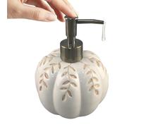 Pumpkin Soap Dispenser For Bathroom - Ceramic, 5.91 Inch Refillable Lotion Bottle, Halloween Decor | Funny Dish Soap Pump with Farmhouse Style For Kitchen, Shower, Restroom, Harvest Festival Use