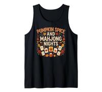 Pumpkin Spice and Mahjong Nights Fall Autumn Game Lover Camiseta sin Mangas