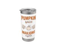 Pumpkin Spice And Mahjong Nights Fall Autumn Vaso térmico de acero inoxidable de doble pared
