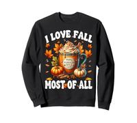 Pumpkin Spice Coffee Latte Mug Women I Love Fall Most of All Sudadera