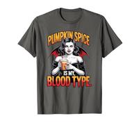 Pumpkin Spice es mi Tipo de Sangre, Divertida Chica Vampira Camiseta