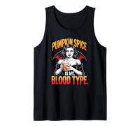 Pumpkin Spice es mi Tipo de Sangre, Divertida Chica Vampira Camiseta sin Mangas