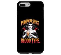 Pumpkin Spice es mi Tipo de Sangre, Divertida Chica Vampira Carcasa para iPhone 7 Plus/8 Plus