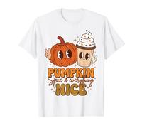 Pumpkin Spice Everything Nice Autumn Peace Sign Camiseta