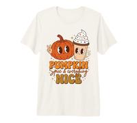 Pumpkin Spice Everything Nice Autumn Peace Sign Camiseta Premium
