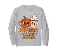 Pumpkin Spice Everything Nice Autumn Peace Sign Manga Larga
