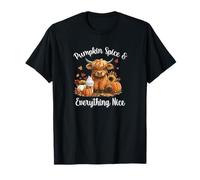 Pumpkin Spice & Everything Nice Highland Cow Lover Camiseta