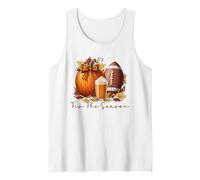 Pumpkin Spice Football Tis The Season Otoño Acción de Gracias Camiseta sin Mangas
