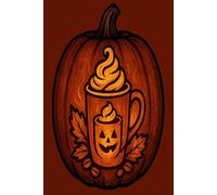 Pumpkin Spice Halloween Coffee Notebook: Spooky Jack-O-Lantern Latte Cover Journal for Autumn