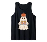 Pumpkin Spice Latte Ghost Halloween Fall Coffee Lover Camiseta sin Mangas