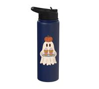 Pumpkin Spice Latte Ghost Halloween Fall Coffee Lover Stainless Steel Insulated Water Bottle