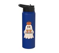 Pumpkin Spice Latte Ghost Halloween Fall Coffee Lover Stainless Steel Insulated Water Bottle