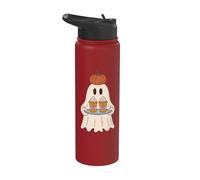 Pumpkin Spice Latte Ghost Halloween Fall Coffee Lover Stainless Steel Insulated Water Bottle